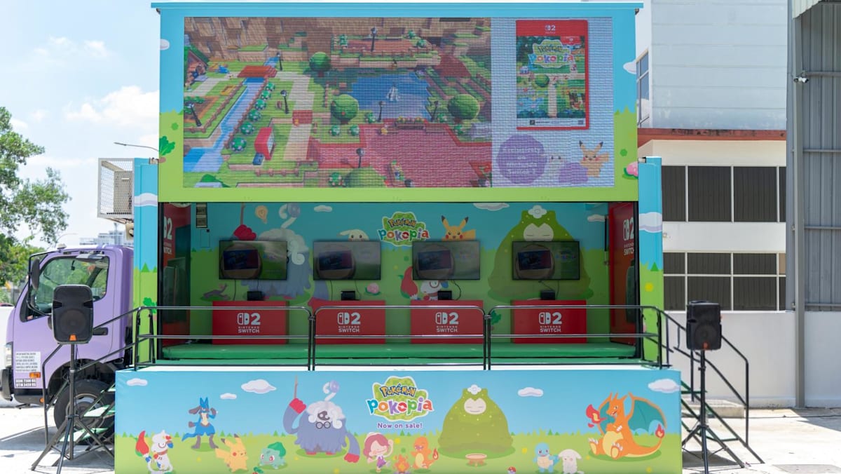 There'll be a Pokemon truck with Switch 2 game stations and sofas around Singapore till June